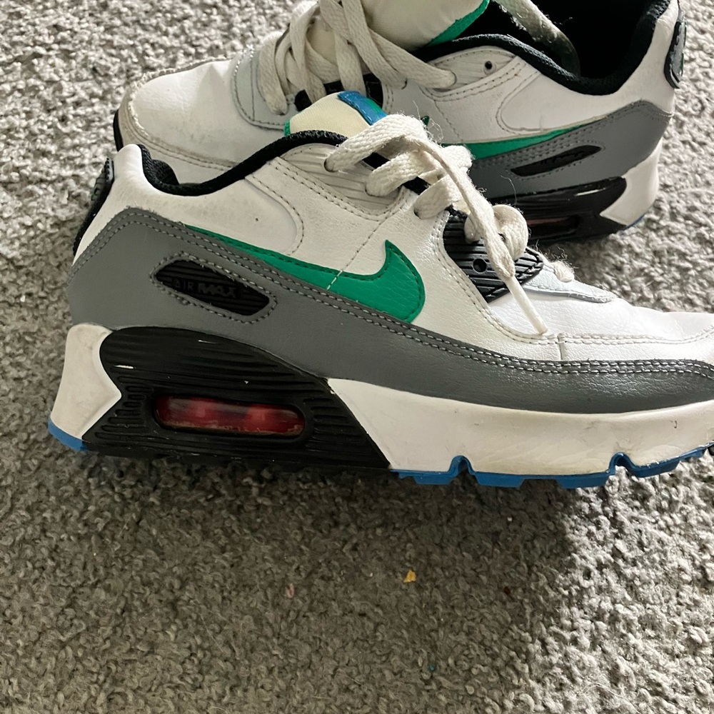 Nike Kids' White and Gray Sneakers.